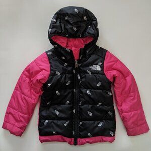 North Face reversible puffer hooded jacket, girl 2T